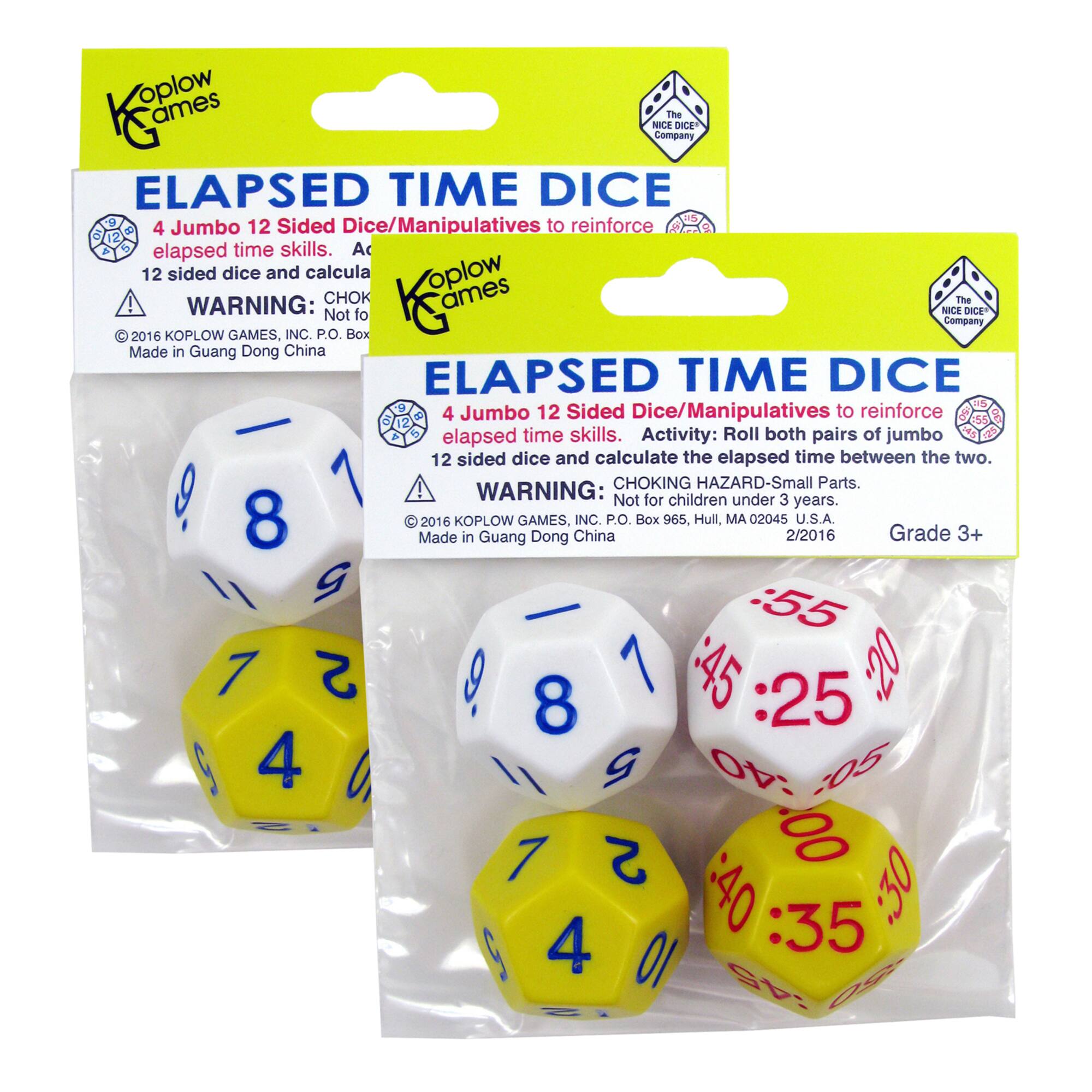 Koplow Games Elapsed Time Dice, 2 Pack of 4